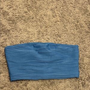 SHEIN Blue Textured Bandeau Top